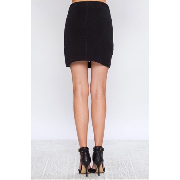 Jealous Tomato Black Denim Embroidered Mini Skirt - Picture 7 of 8